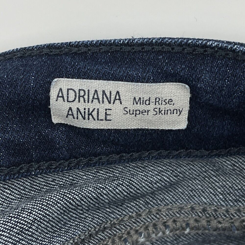 Mavi Adrianna Ankle Mid Rise Super Skinny Raw Hem Jeans Size 25 Dark Wash - Picture 10 of 11